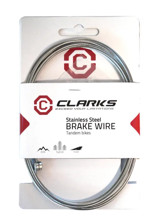 Clarks Brake Inner Wire Stainless Steel Tandem Wire Brake Cable 3060mm length bikes