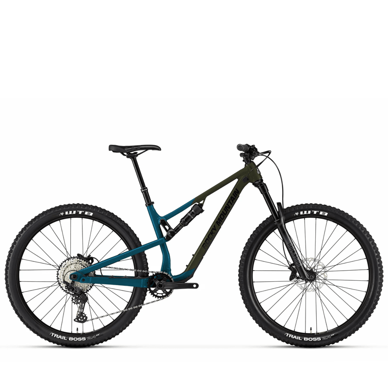 Blue and green mountain bike hotsell