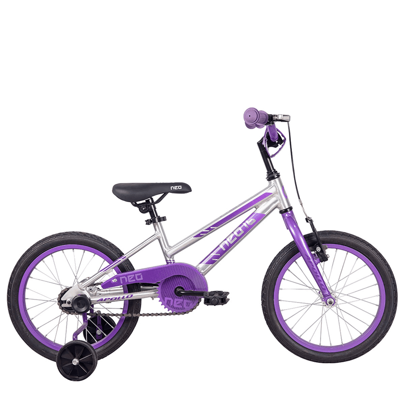Apollo Neo+ 16" Kids Bikes - Brushed Alloy / Lavender / Purple Fade - bikes.com.au