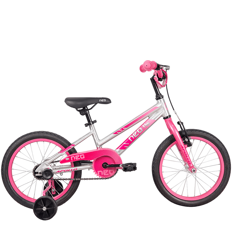 Apollo Neo+ 16" Kids Bikes - Brushed Alloy / Pink / Dark Pink Fade - bikes.com.au