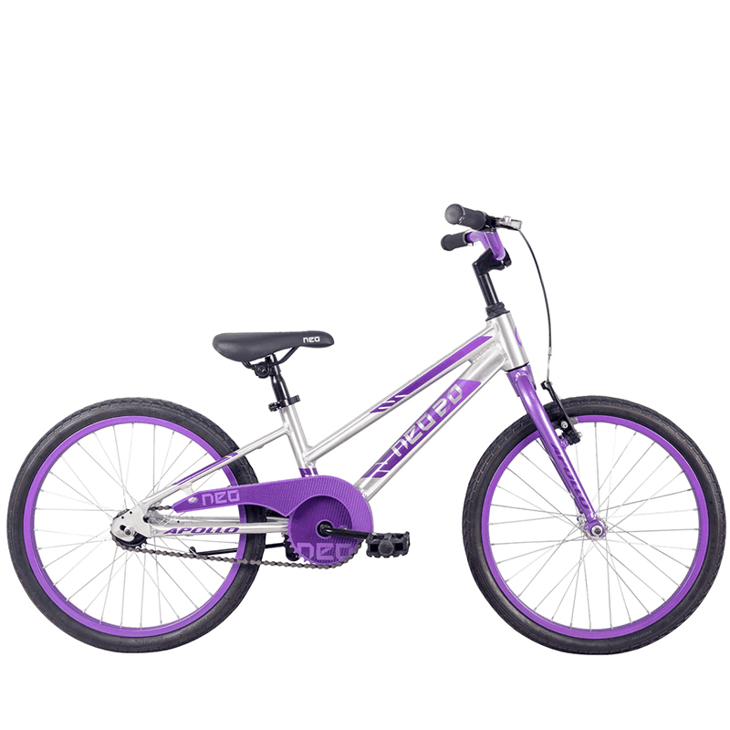 Apollo Neo+ 20" Kids Bikes - Brushed Alloy / Lavender / Purple Fade - bikes.com.au