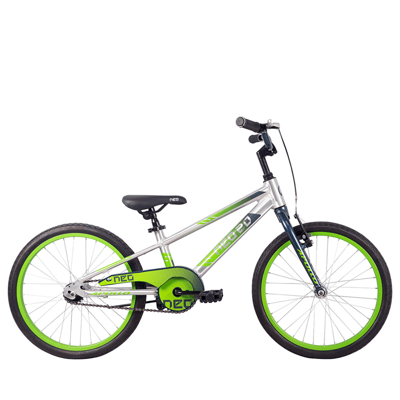 Apollo Neo+ 20" Kids Bikes - Brushed Alloy / Slate / Lime Green Fade - bikes.com.au