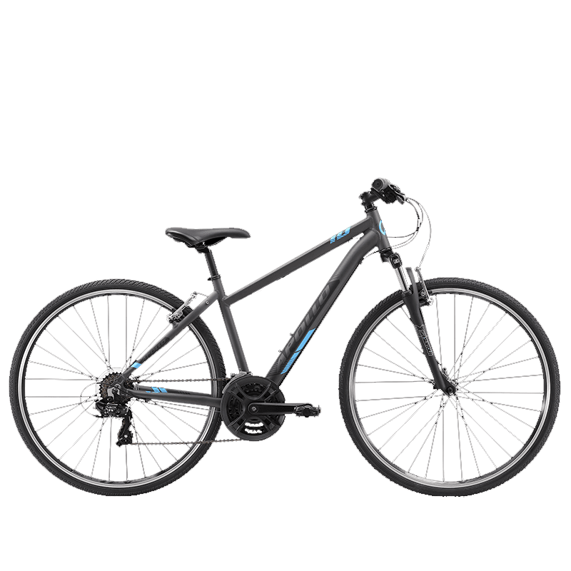 Apollo Transfer 10 WS Commuter Bike Matt Charcoal / Black / Blue