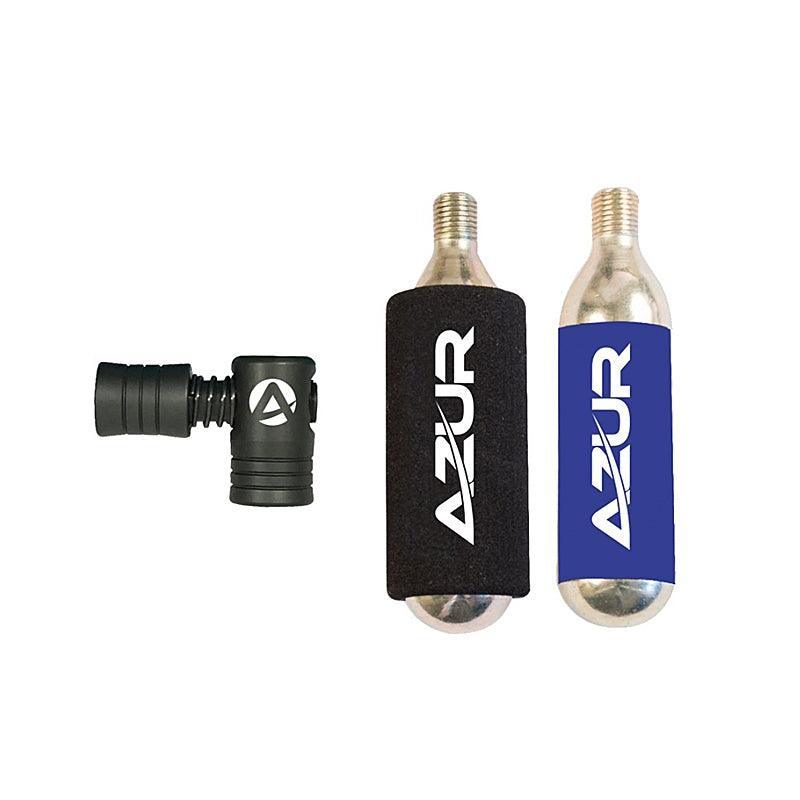 Azur Performance CO2 Bottle Set w/ Neoprene Grip 16g - bikes.com.au
