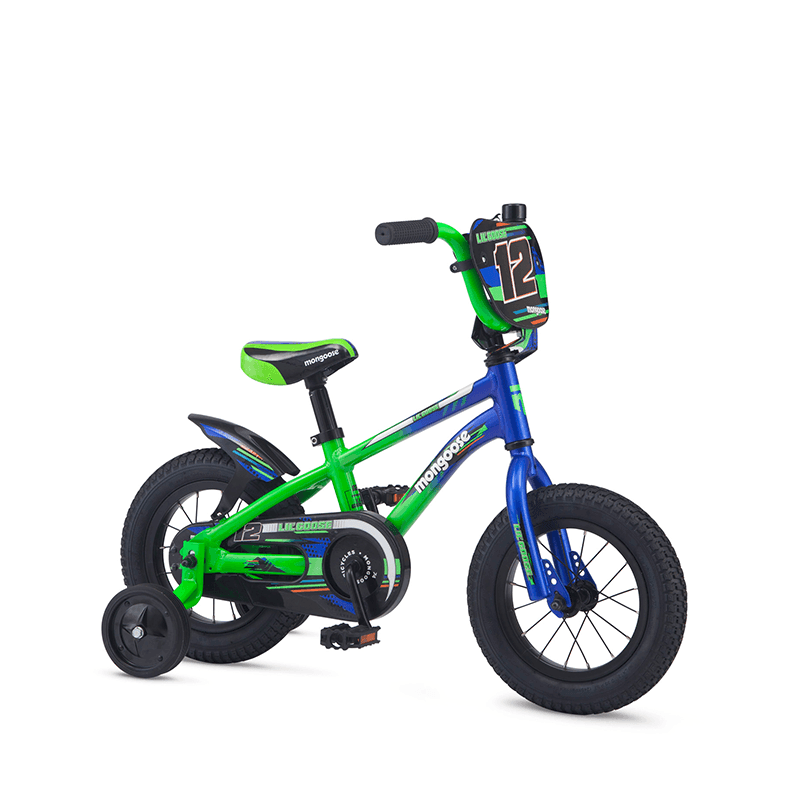 Mongoose Lilgoose 12" Kids Bikes - Blue/Green - bikes.com.au