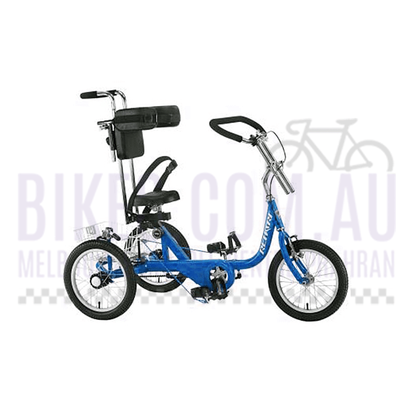 Rehatri Foot Tricycle 20 Inch with Push Handle - Blue - bikes.com.au