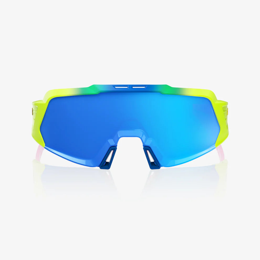 100% KORBIN X - Satin Blue - Blue Mirror Lenses Sunglasses Front