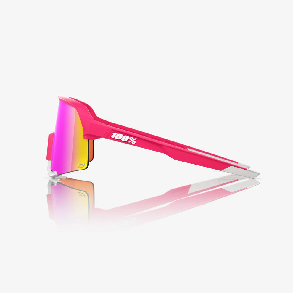 100% S3 LE Tatis HiPER Vital Pink Mirror Lens Sunglasses temple