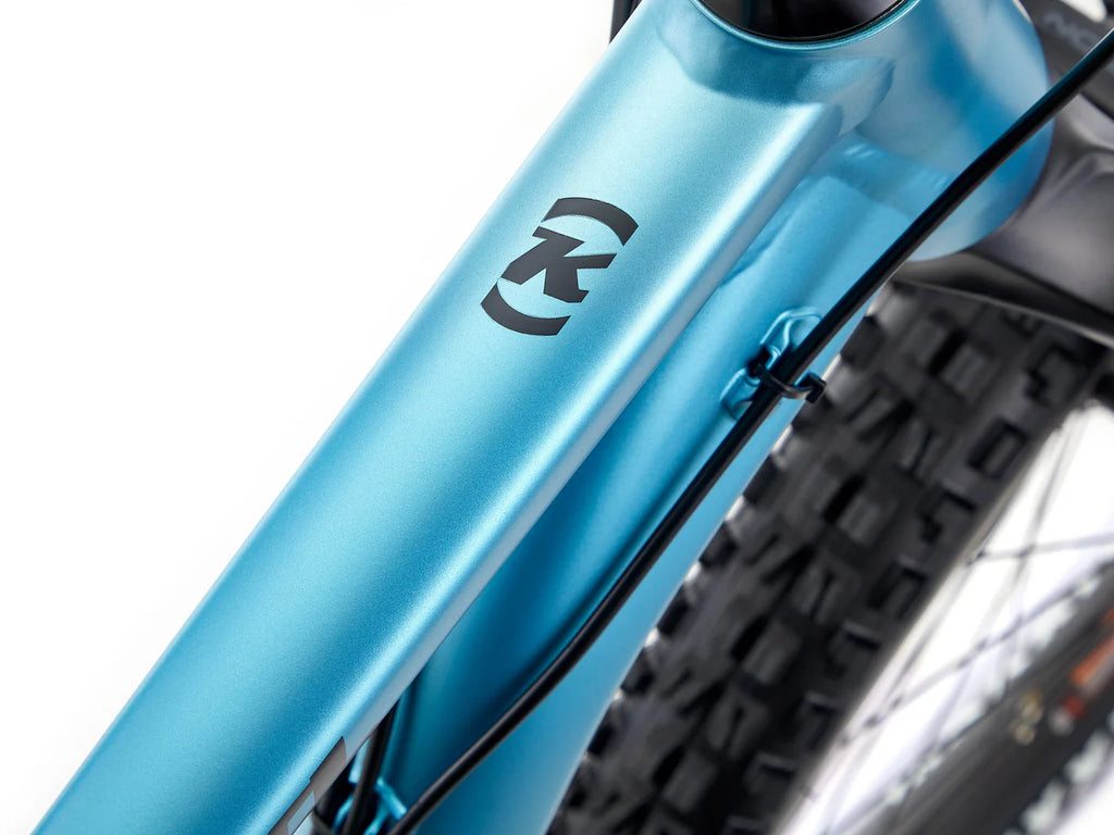 Kona Process 134 27.5 Mountain Bike – Blue Close Up Top Tube