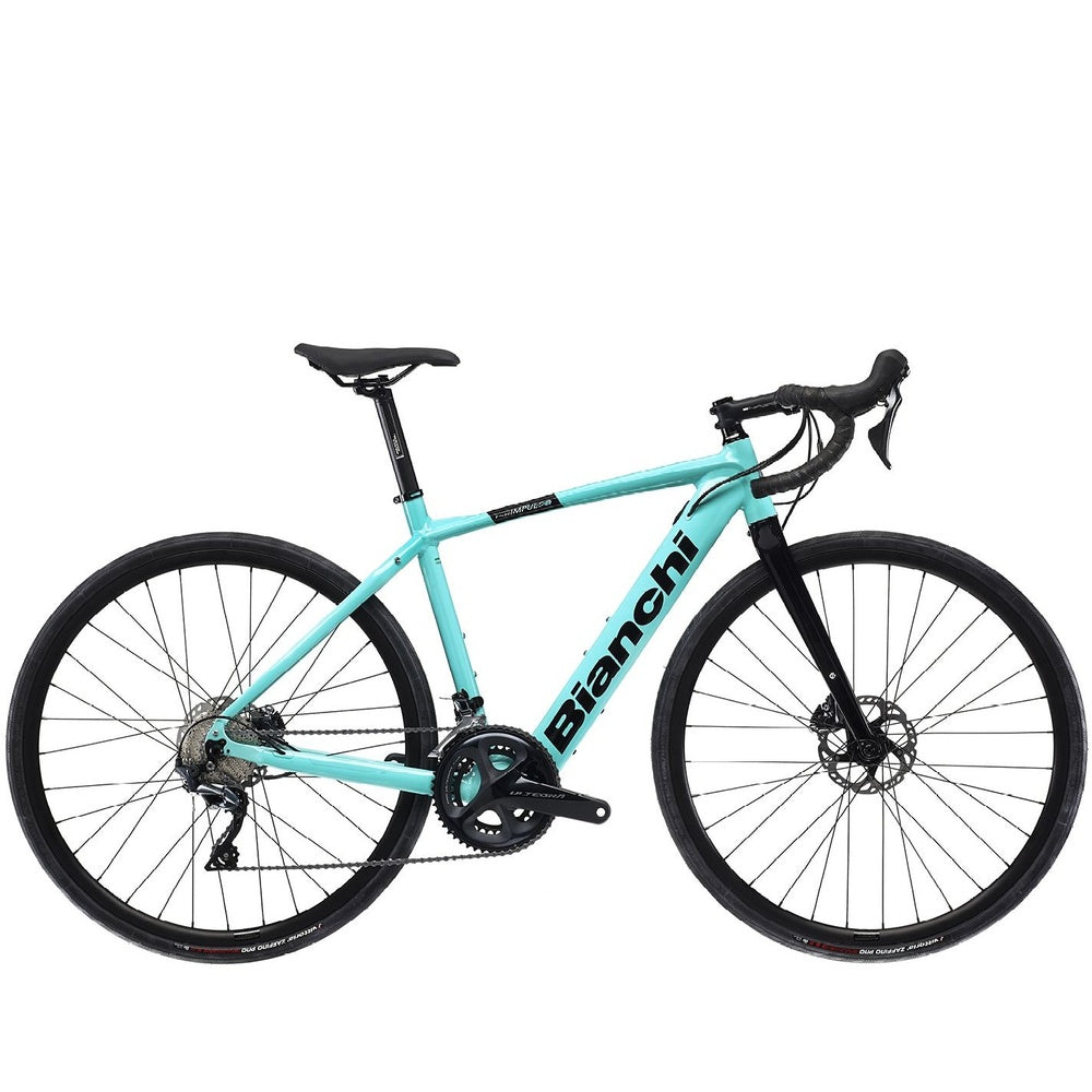 Bianchi Impulso E-Gravel Electric Bike GRX 600 - Nero/Celeste - Bikes.com.au