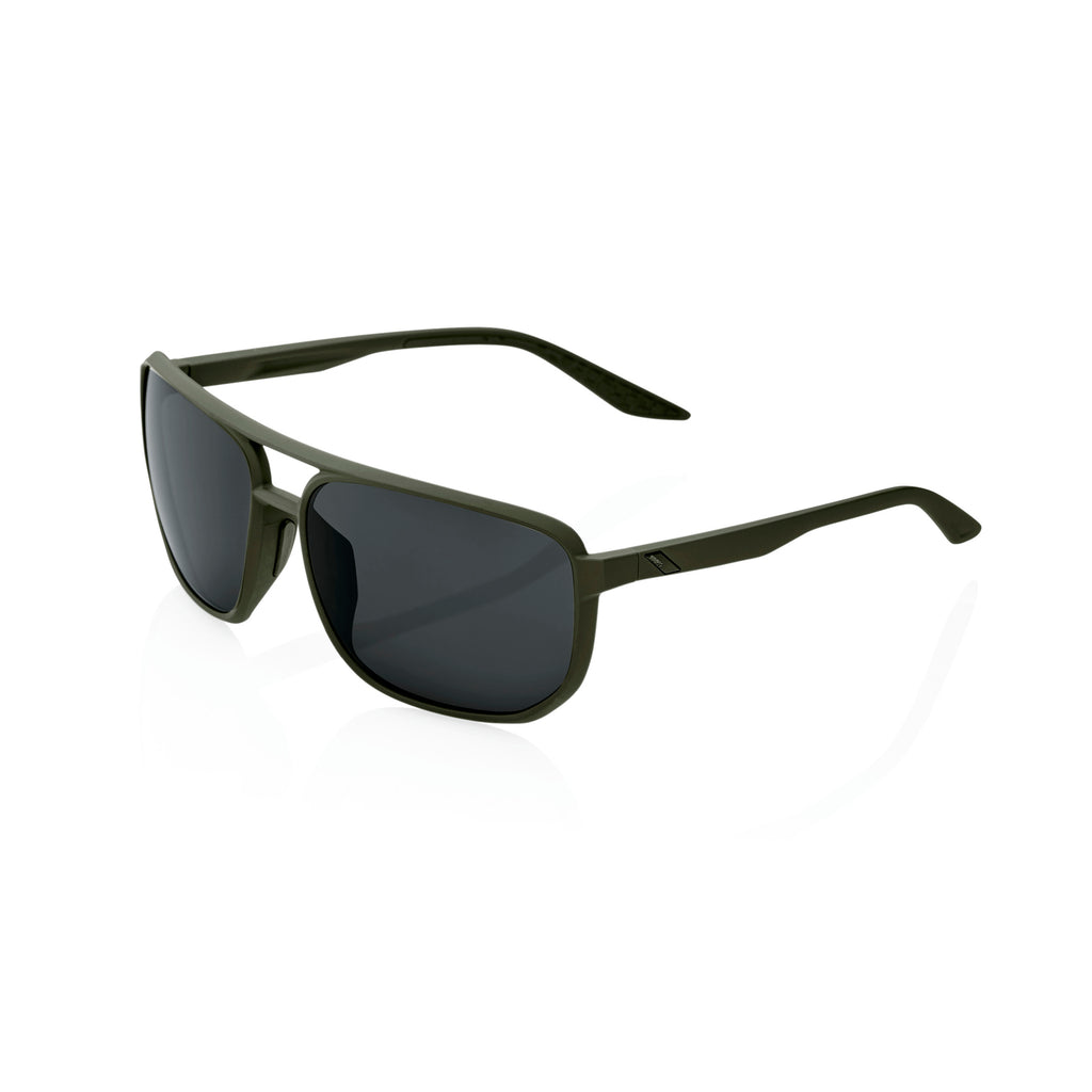 100% KONNOR Sunglasses - Soft Tact Army Green - Smoke - Bikes.com.au