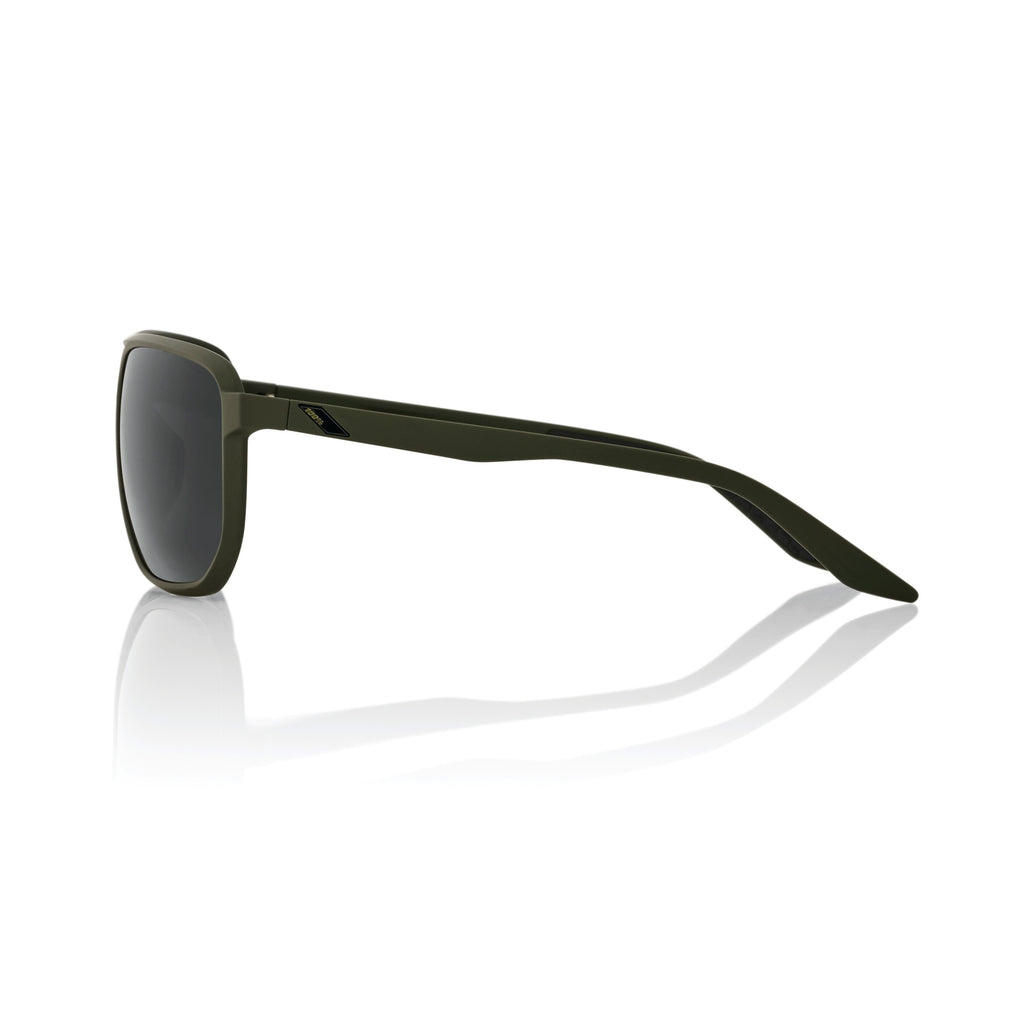 100% KONNOR Sunglasses - Soft Tact Army Green - Smoke Side - Bikes.com.au