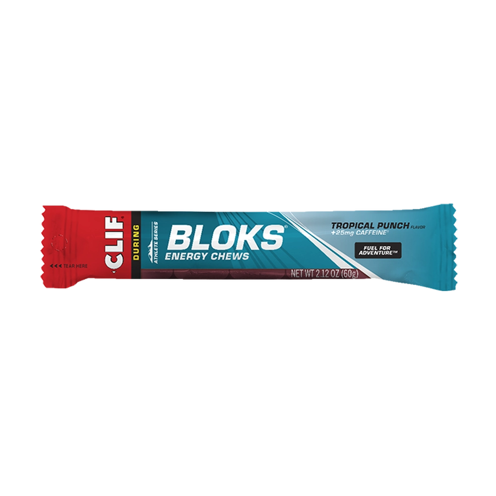 CLIF BLOKS Energy Chews - Tropical Punch + 25mg Caffeine