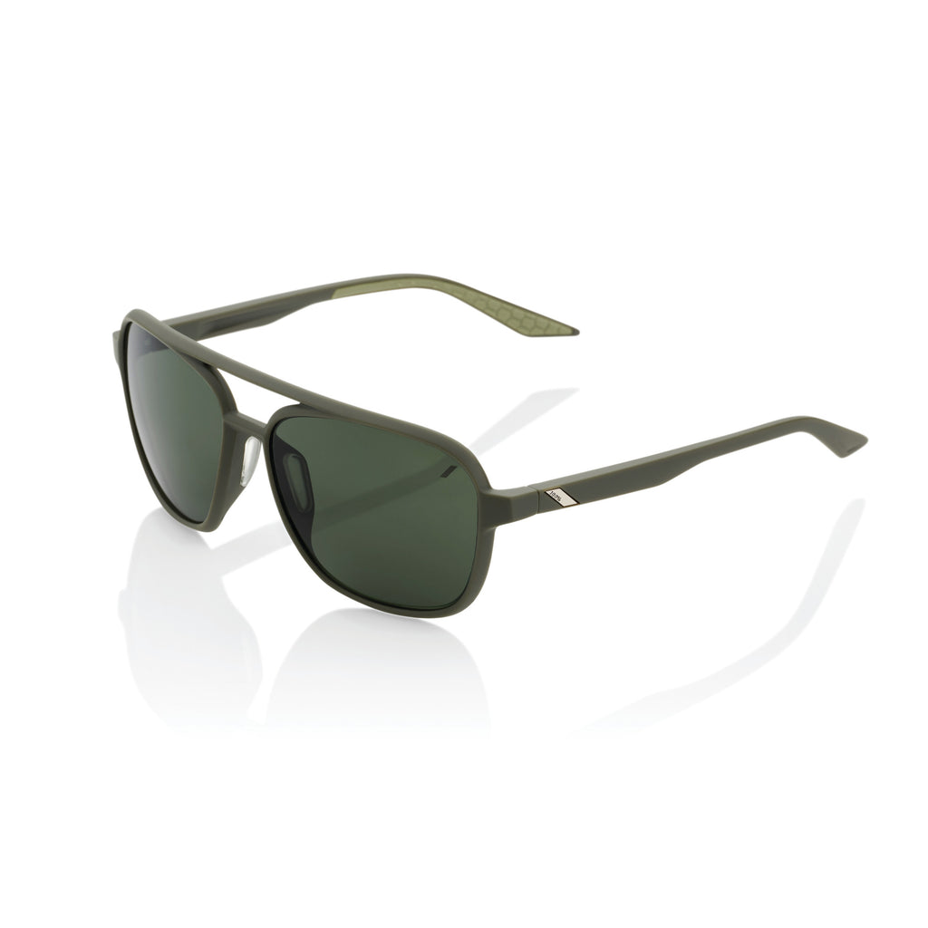 100% KAISA Sunglasses - Soft Tact Army Green - Grey Green - Bikes.com.au