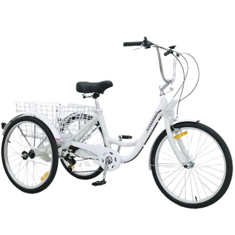 24 Tricycle 6 Speed - White - bikes.com.au