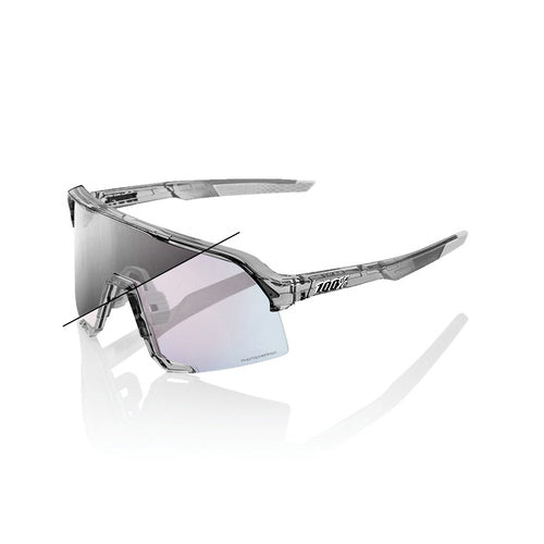 100% S3 Cycling Sunglasses - Polished Translucent Grey - Rose Gold Mirror Photochromic - Bikes.com.au