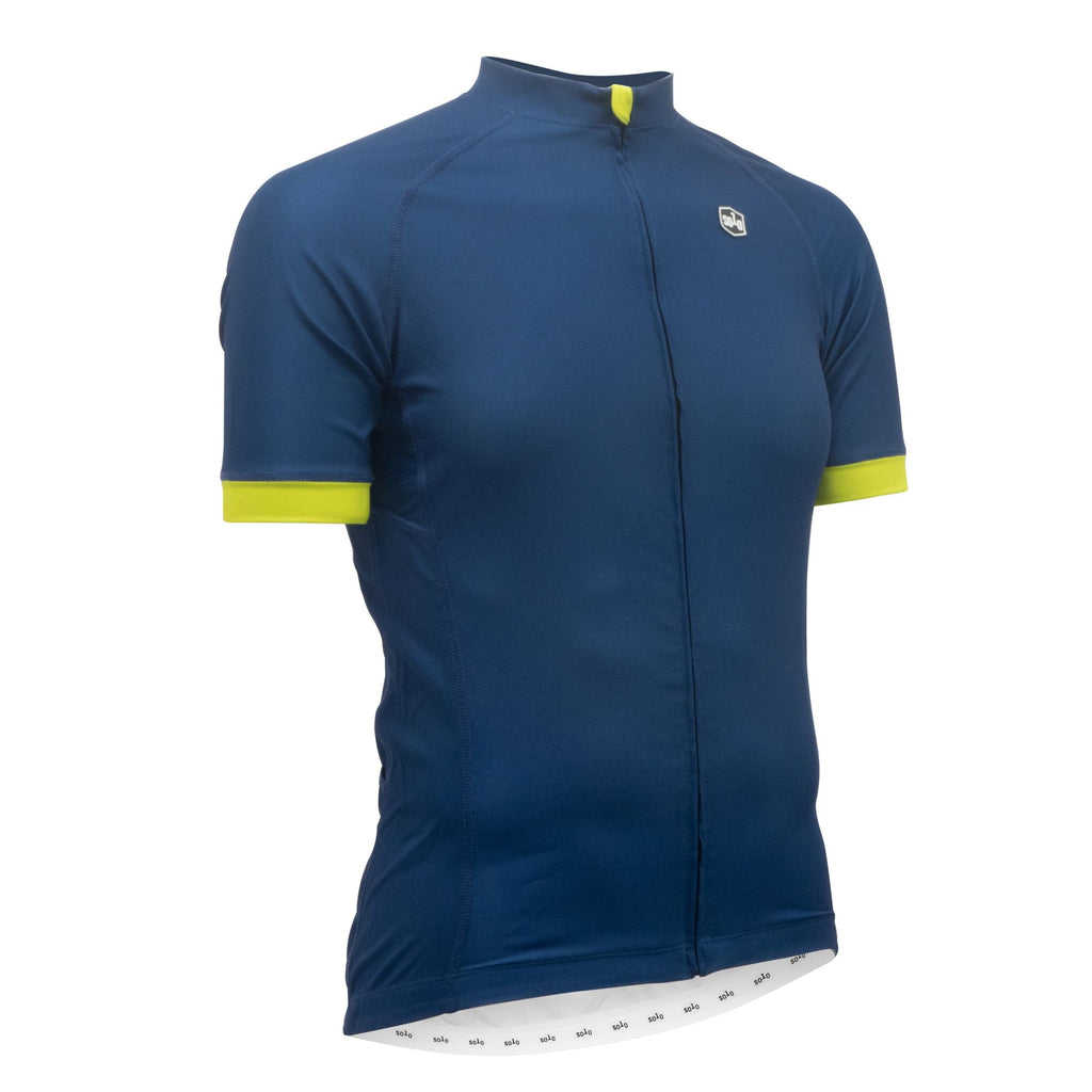 SOLO Cadence Men's Cycling Jersey - Navy Blue/Lime Green