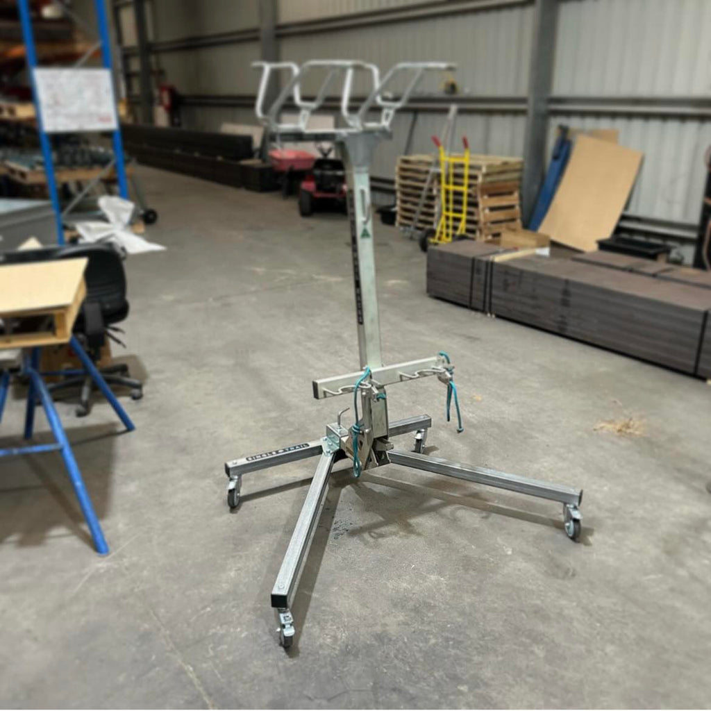 Single Trail Garage Trolley - Storage (Zinc Coating) with rack mounted