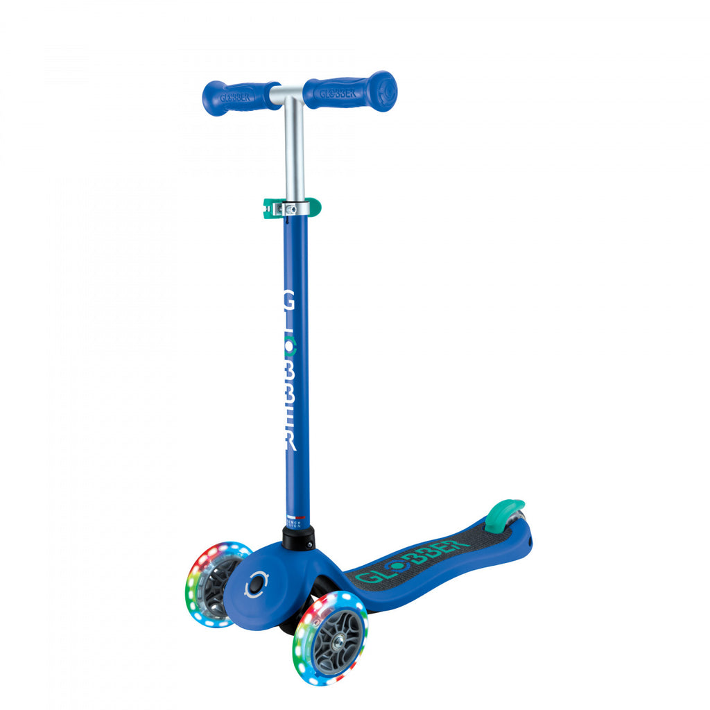 Globber Primo Lights 3 Wheel Scooter - Navy Blue