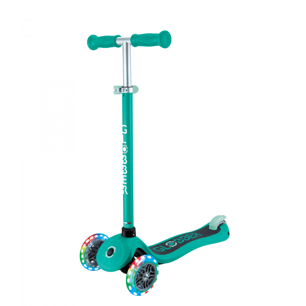 Globber Primo Lights 3 Wheel Scooter - Emerald Green