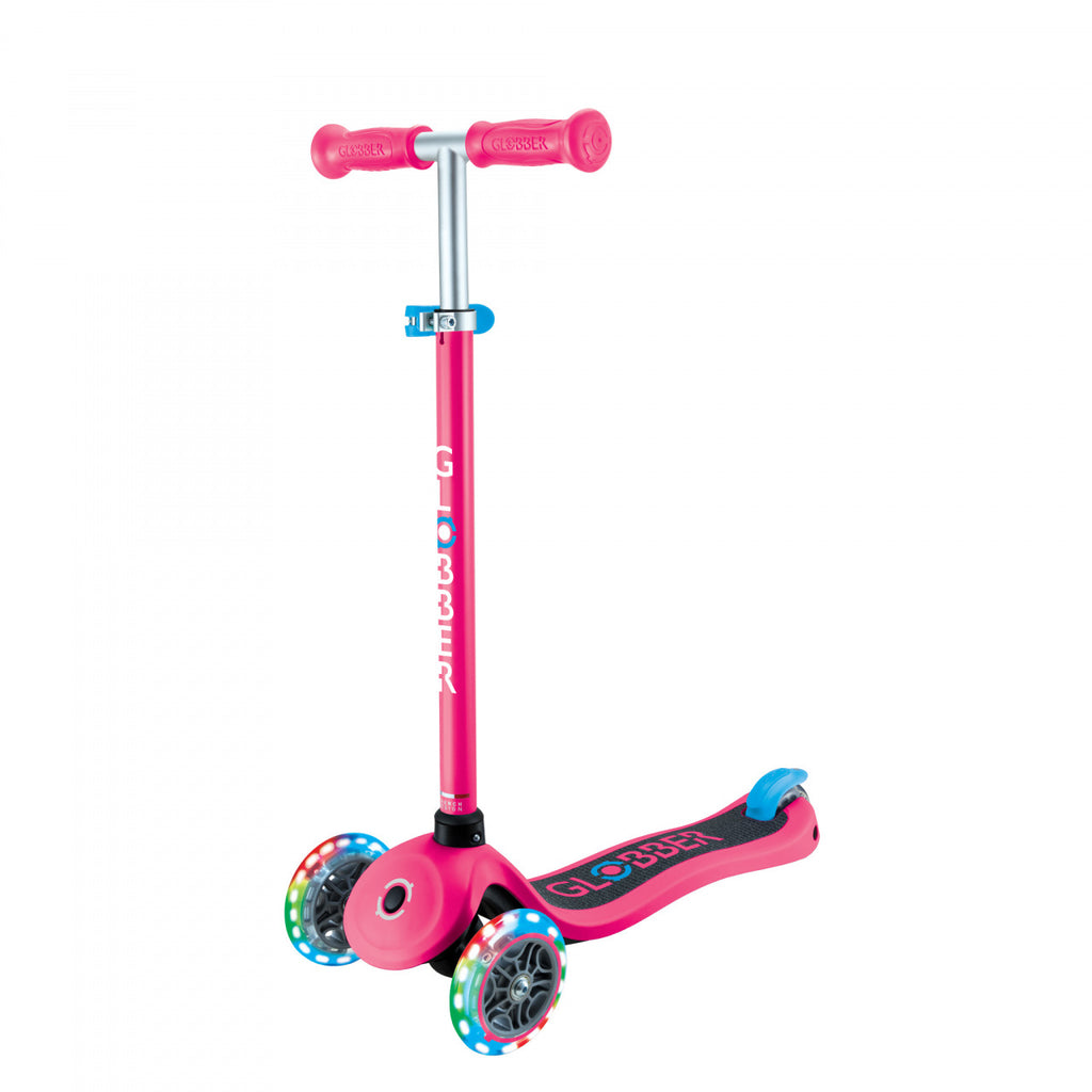 Globber Primo Lights 3 Wheel Scooter - Pastel Pink