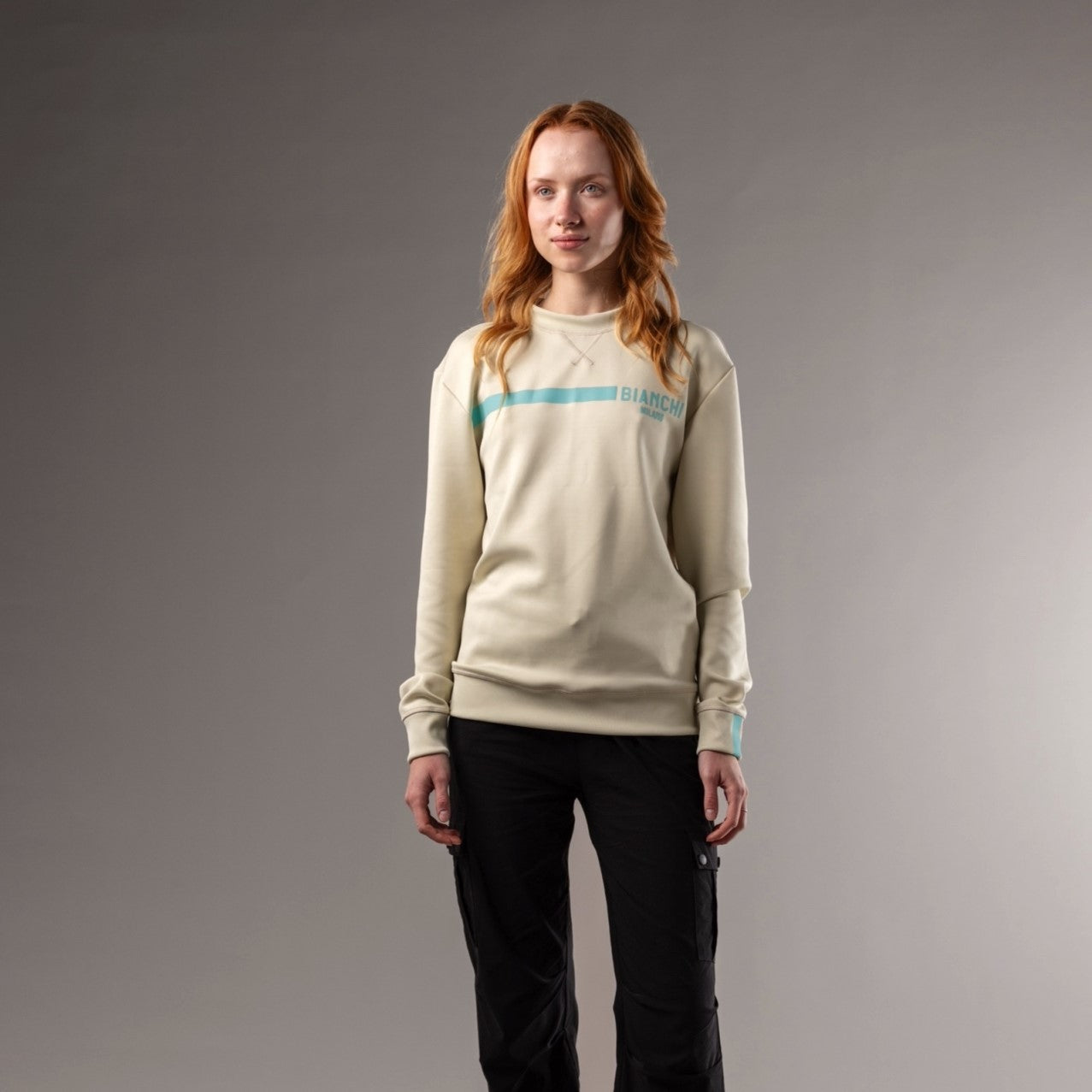 Bianchi Lifestyle Stripe Sweatshirt Unisex Ecrù –1