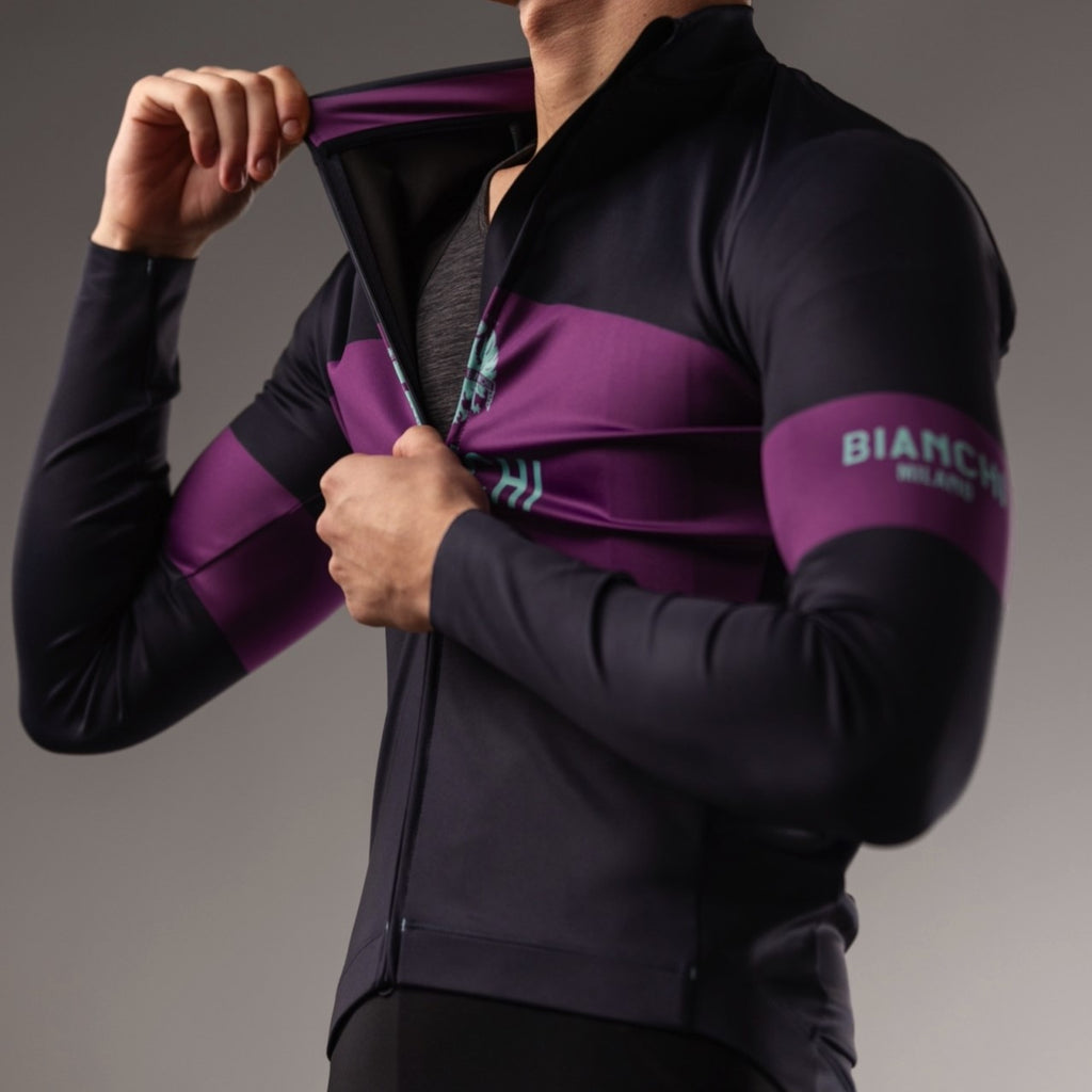 Bianchi Remastered Thermo Men's Jersey - Blue Purple - Bikes.com.au