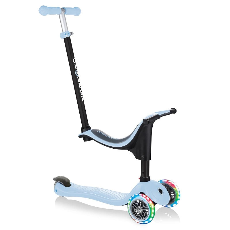 Globber GO UP Sporty Lights Convertible Scooter Pale Blue