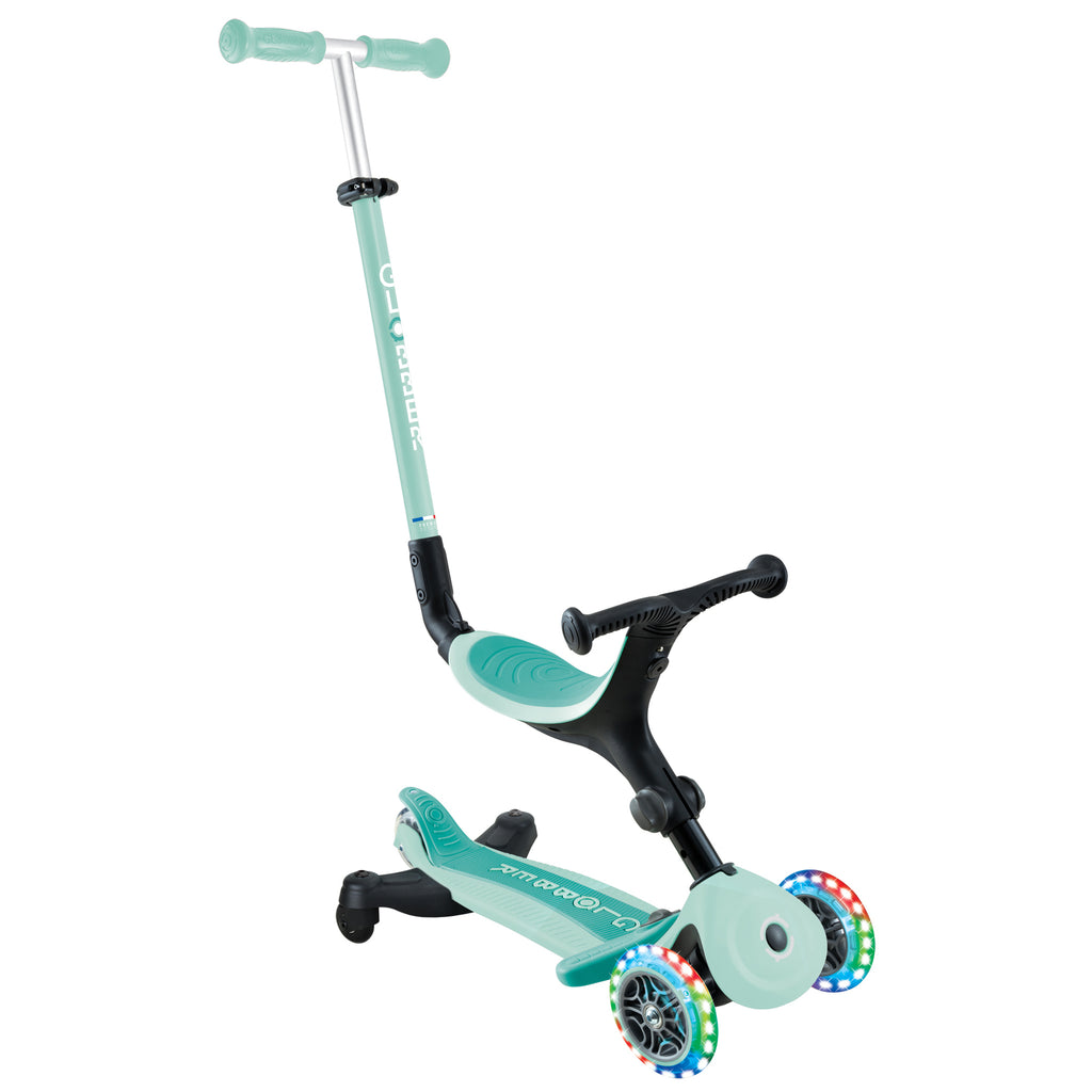 Globber Go Up Active Lights 360 3 Wheel Scooter - Mint Dark Mint