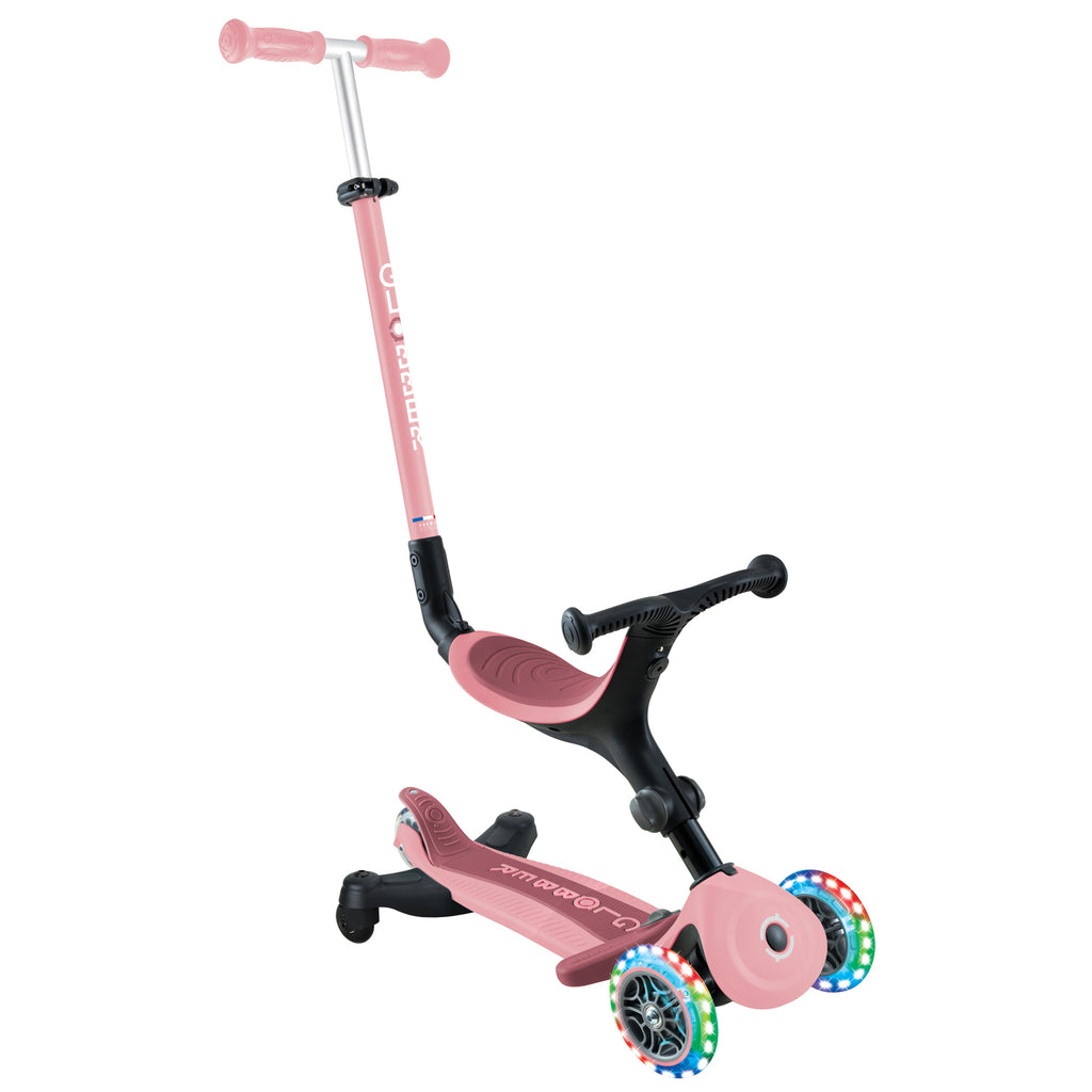 Globber Go Up Active Lights 360 3 Wheel Scooter - Pastel Pink