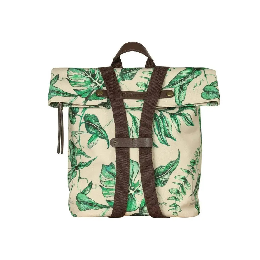 Basil Ever-Green Backpack Pannier Bag - Sandshell Beige strap strapped