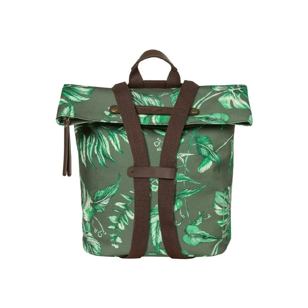 Basil Ever-Green Backpack Pannier Bag - Thyme Green straps strapped up