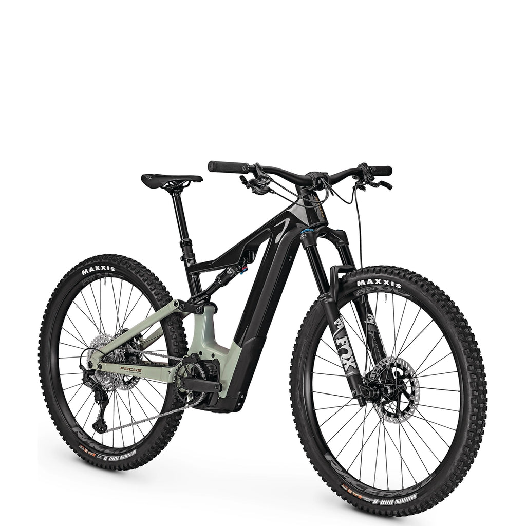 Focus JAM2 8.8 Electric Mountain Bike - Carbon Raw/Sky Grey front angle