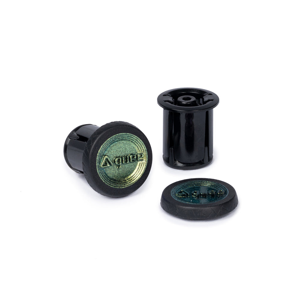 Guee Premium Bar End Plug for Road - Chameleon Gold Green Close Up