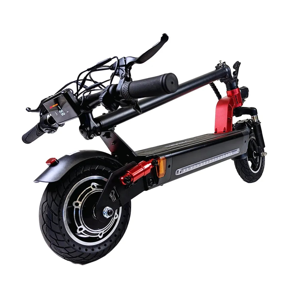 Huski Balto Electric Scooter - Red folded