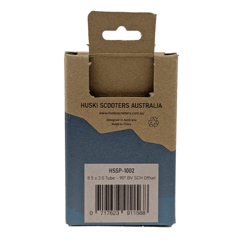 Huski Electric Scooter Inner Tube - 8.5" x 2" Curved Valve Back Of Box