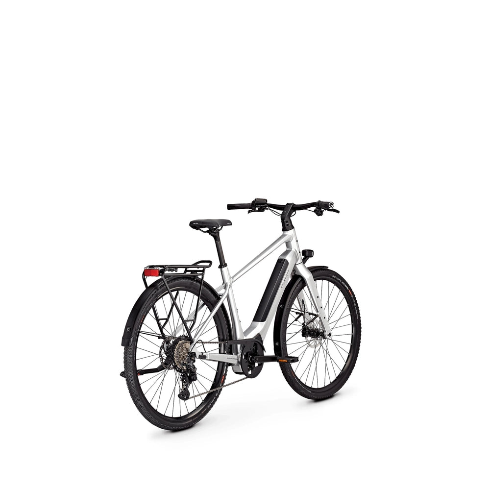 Kalkhoff Endeavour L.B Excite Hybrid Electric Bike - Nepalsilver Glossy Rear angled