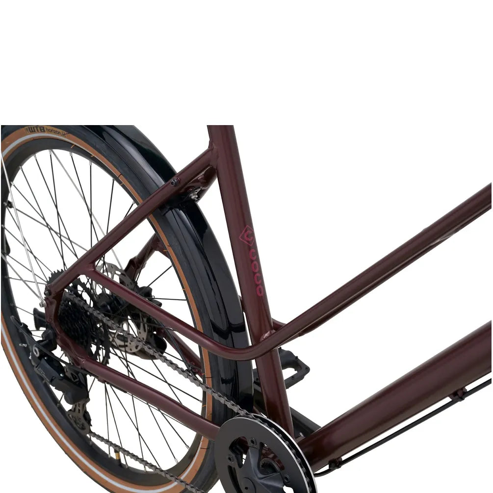Kona Coco Flat Bar Road Bike Metallic Crimson drivetrain