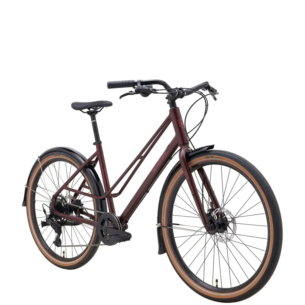 Kona Coco Flat Bar Road Bike Metallic Crimson oblique front