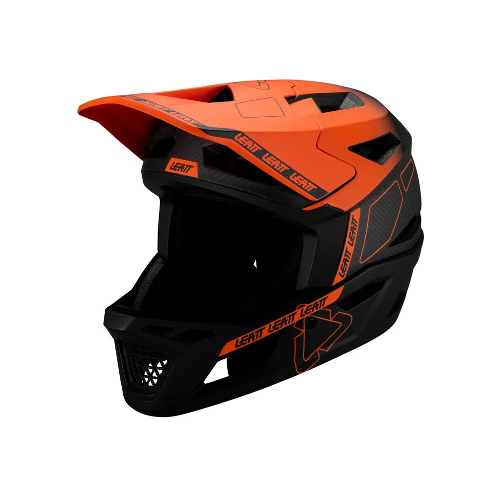 Leatt Gravity 6.0 Carbon MTB Gravity Full Face Helmet - Glow left angle