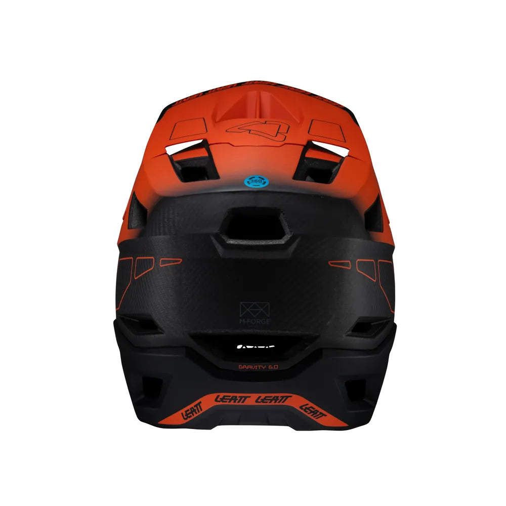 Leatt Gravity 6.0 Carbon MTB Gravity Full Face Helmet - Glow rear