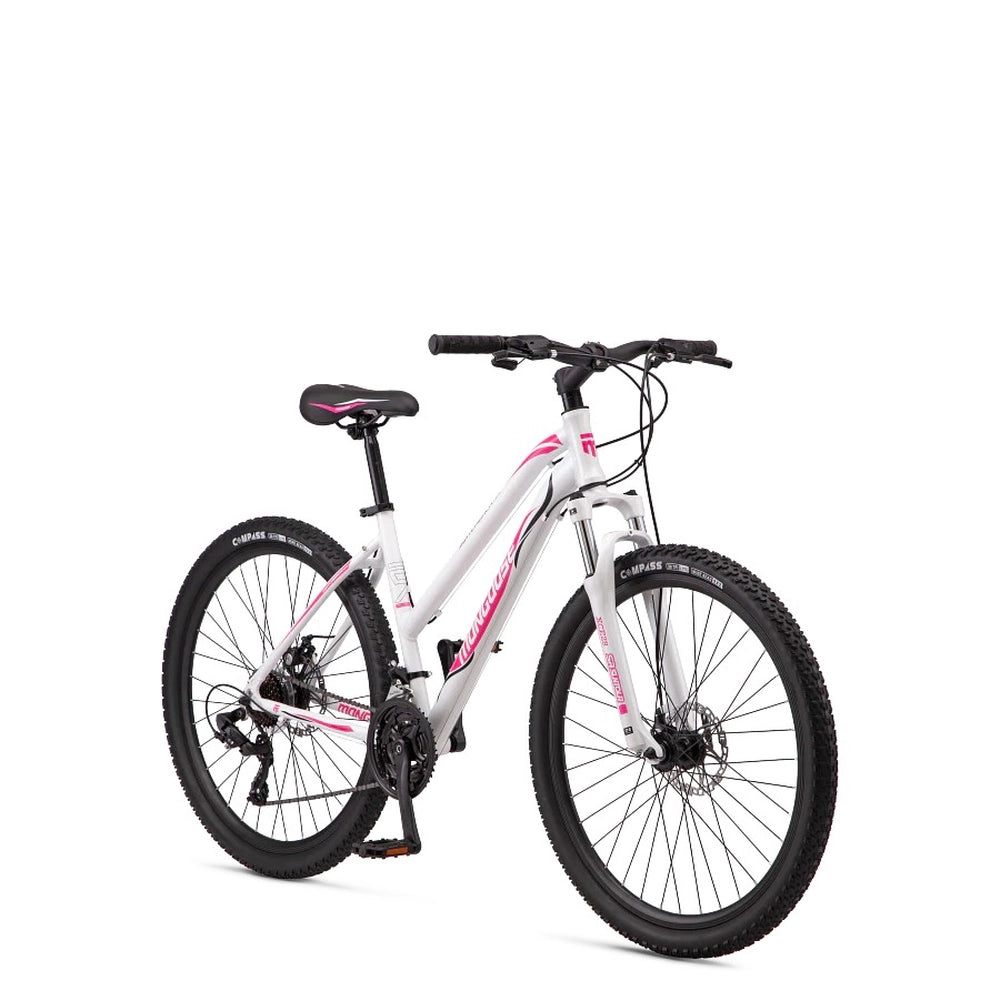 Mongoose Montana 27.5 LE Women's Mountain Bike - White angle front