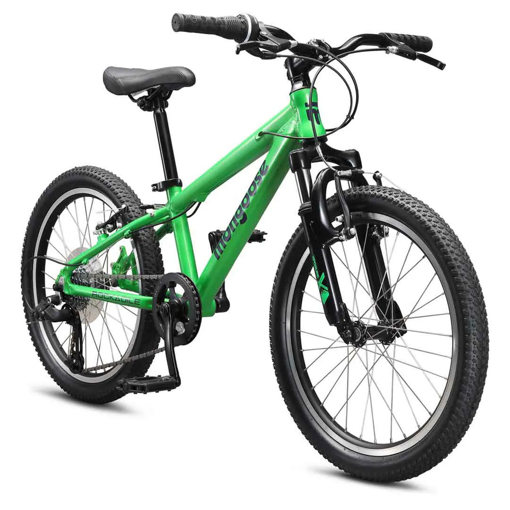 Mongoose Rockadile 20" Kids Bike - Green front angle
