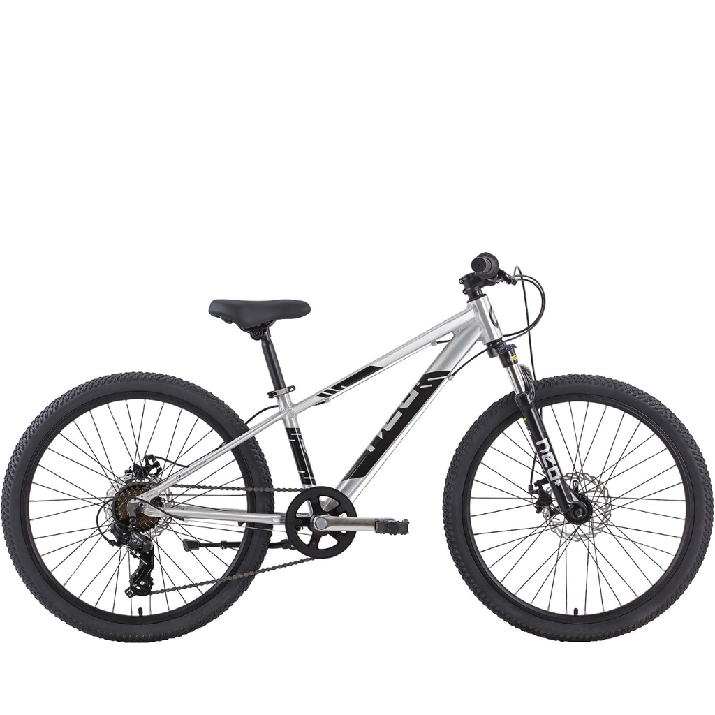 Apollo Neo Disc+ 24" Kids Bike 7-Speed – Brushed Alloy
