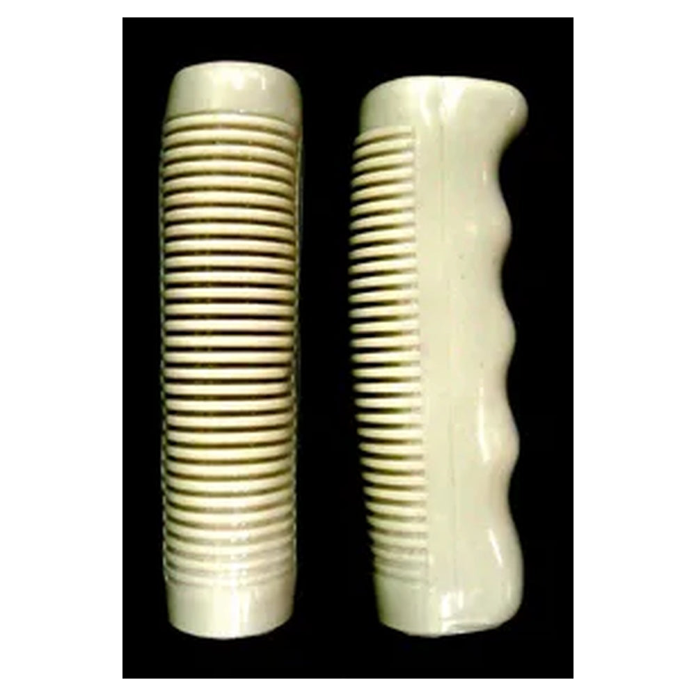 Oldschool BMX Grips with Finger Grooves - White