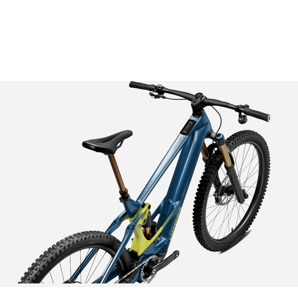 Orbea Wild M-Team Dual Suspension Electric Bike - One of a Kind front angle close up