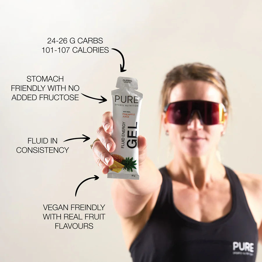 PURE Sports Nutrition Fluid Energy Gel 50g - Orange information