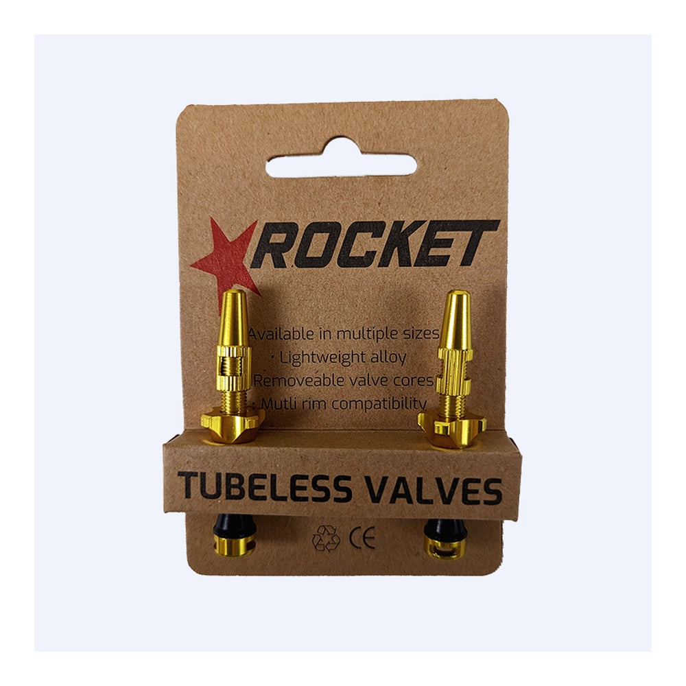 Rocket Tubeless Valves - 48mm Gold