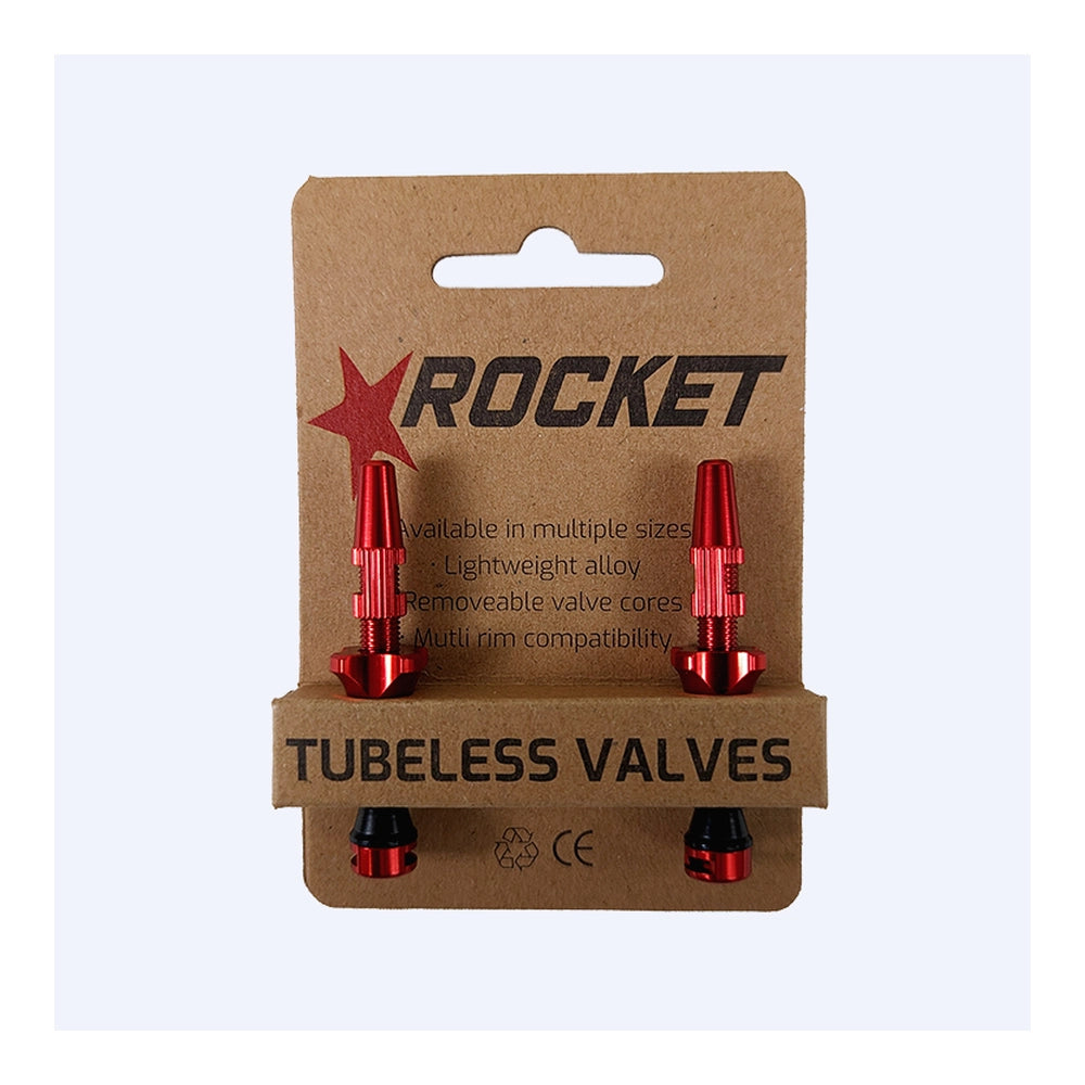 Rocket Tubeless Valves - 48mm Red