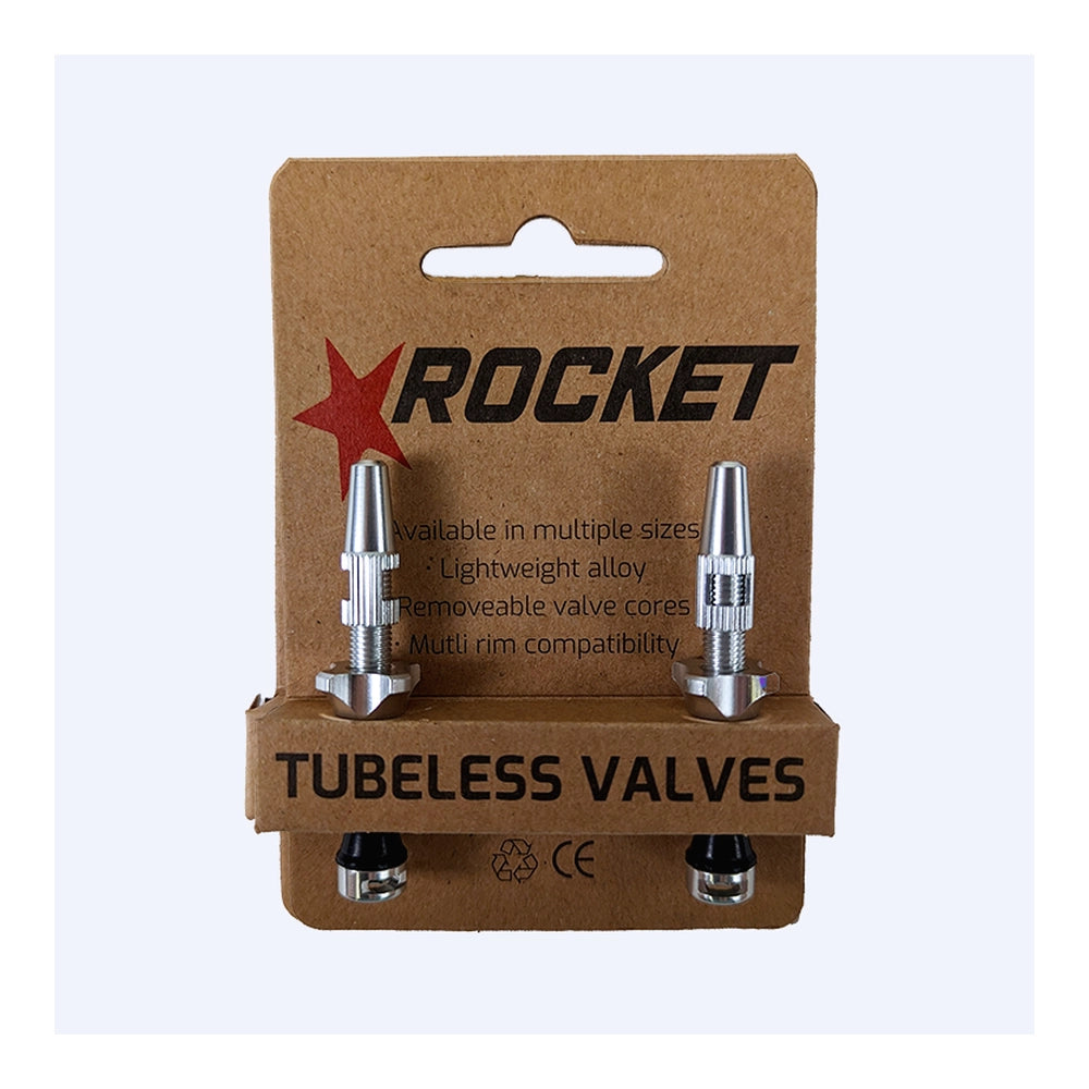 Rocket Tubeless Valves - 48mm Silver